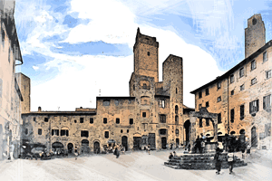 San Gimignano, Piazza Cisterna