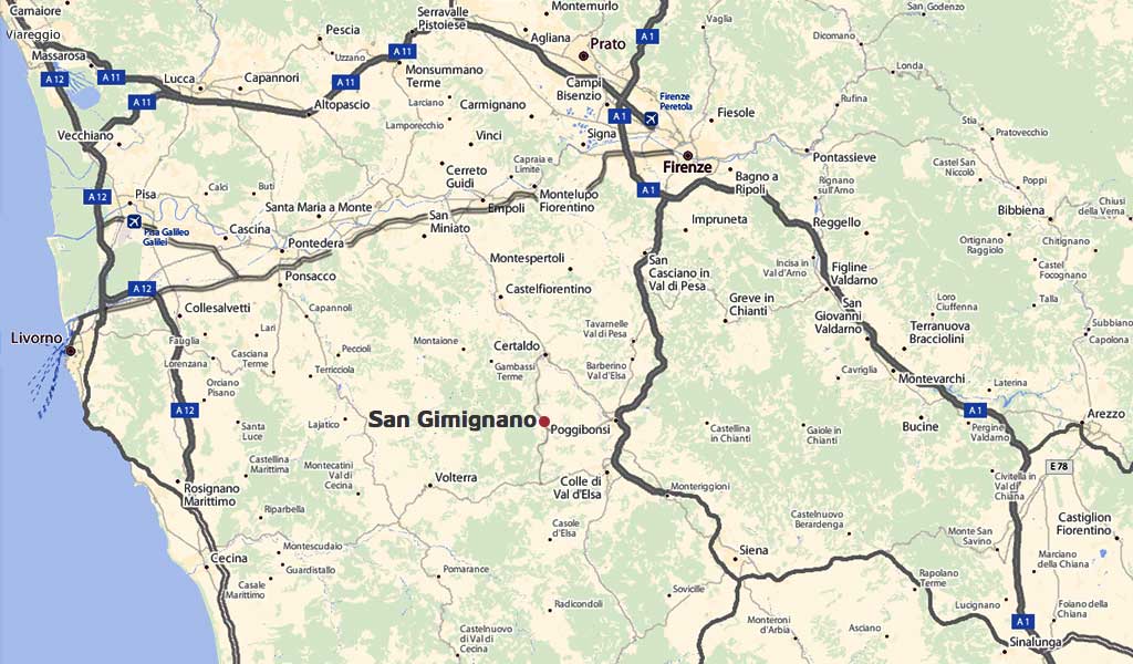San Gimignano in Toscana: come arrivare, mappa
