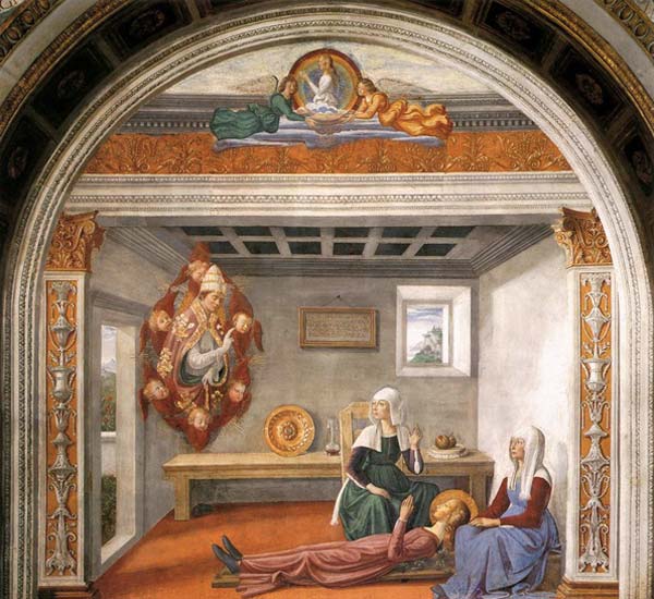 San Gimignano: Ghirlandaio, Annuncio della morte a santa Fina