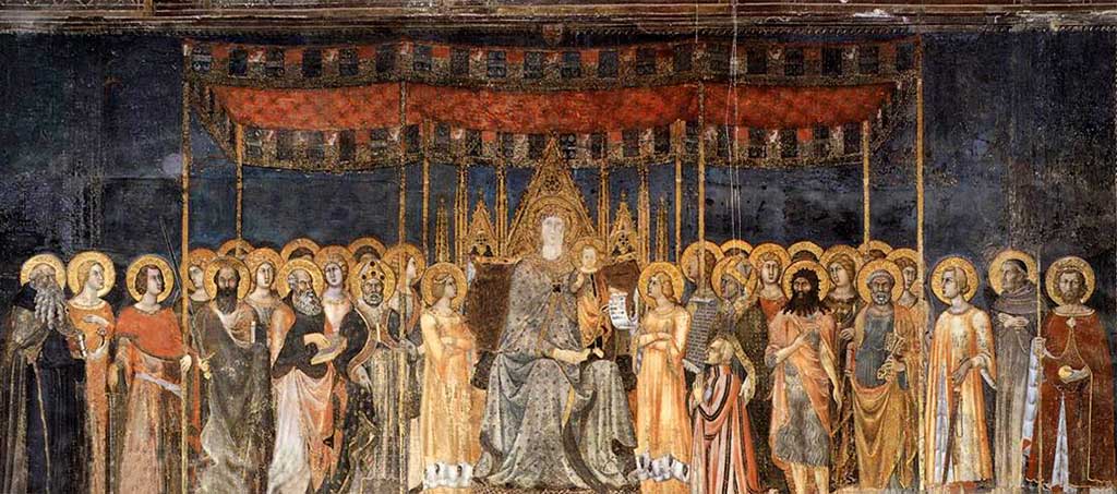Lippo Memmi: la Maestà, affresco (1317) del Palazzo del Popolo